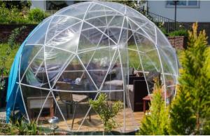 5M Luxury Geodesic Dome Tent With Steel Pipes And Transparent Cover Dome Party