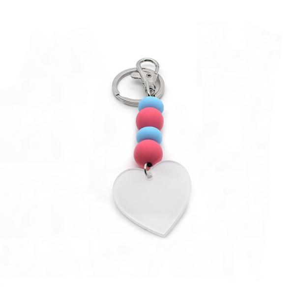 Heart Shape Sublimation Acrylic Keychains Blanks 120*40mm Customizable