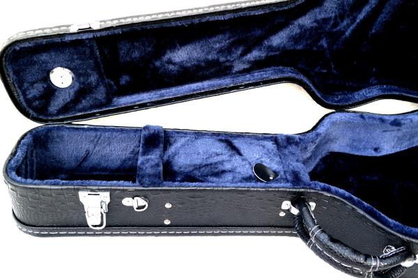 Shaped Classic Black Acoustic Guitar Case Wood Material With Blue Velvet Inner