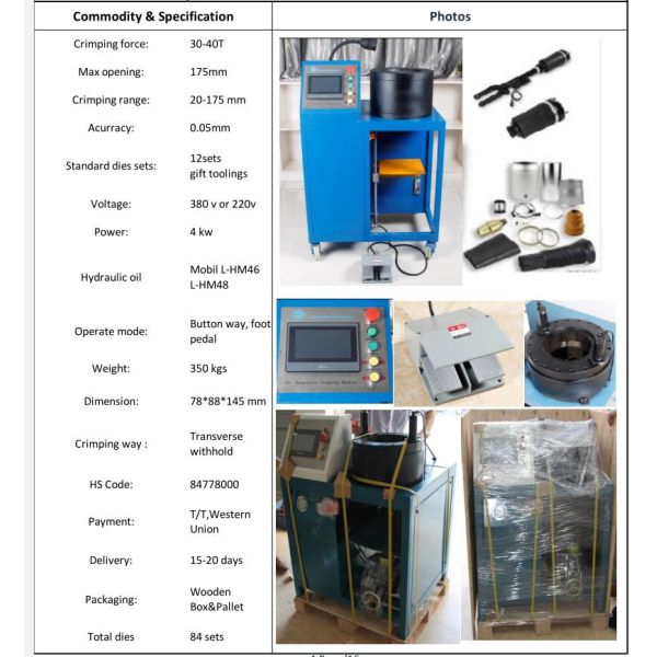 Crimping Machine For Air Suspension System Shock Absorber and Air Spring
