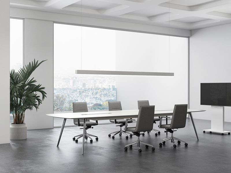 3.6m 4.2m Minimalist Conference Table With Aluminum Legs Supports OEM ODM