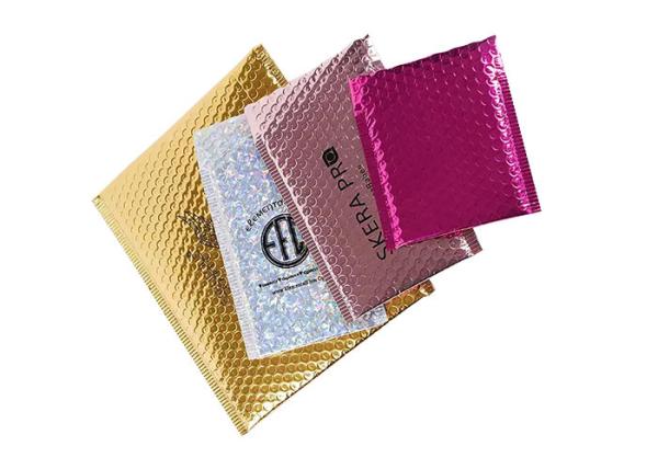 Custom 200 Microns Self Adhesive Colored Metallic Bubble Mailers