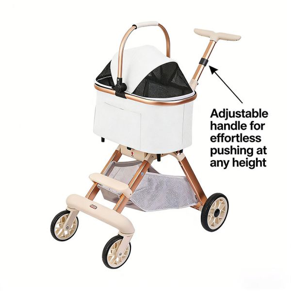 Wholesale Dog Cat Stroller, Foldable Lightweight Travel Trolley, 4-Wheel Safe Breathable Pet Carrier Bulk
