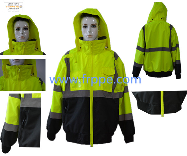 High Visibility Water Proof Frc Rain Jacket / Fire Retardant Fleece Jacket