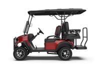 Couleur bourgogne de faible profil Luxe et noble chariot de golf électrique 4 places 72v batterie au lithium pneus tout-terrain peuvent conquérir toutes sortes de routes accidentées