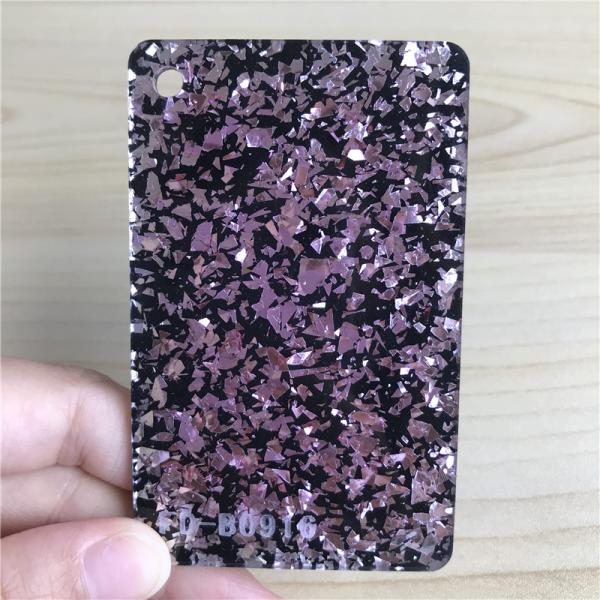Rose Gold And Black Glitter Acrylic Sheets Chunky Flexible Plexiglass 1050x1860mm