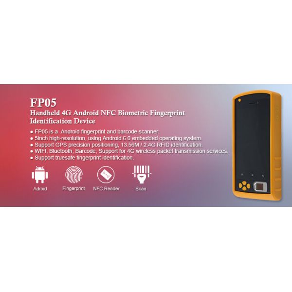 HFSecurity FP05 5 Inch Wifi Fingerprint Scanner MobileTablet PC With Barcode Scanner And Fingerprint Identification