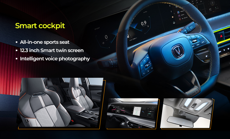 8 Speed 5 Door 5 Seat  Changan Uni T Used Electric Car 205km/H