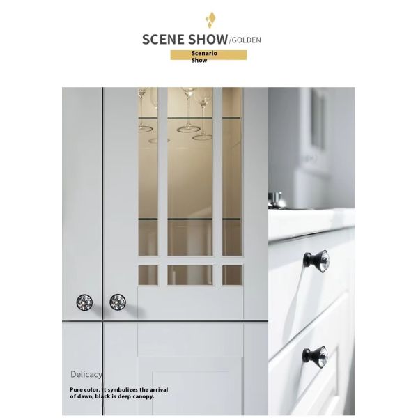 Wholesale Luxury Nordic Style Crystal Handle Modern Design Zinc Alloy Door and Wardrobe Pulls for Dresser & Drawer