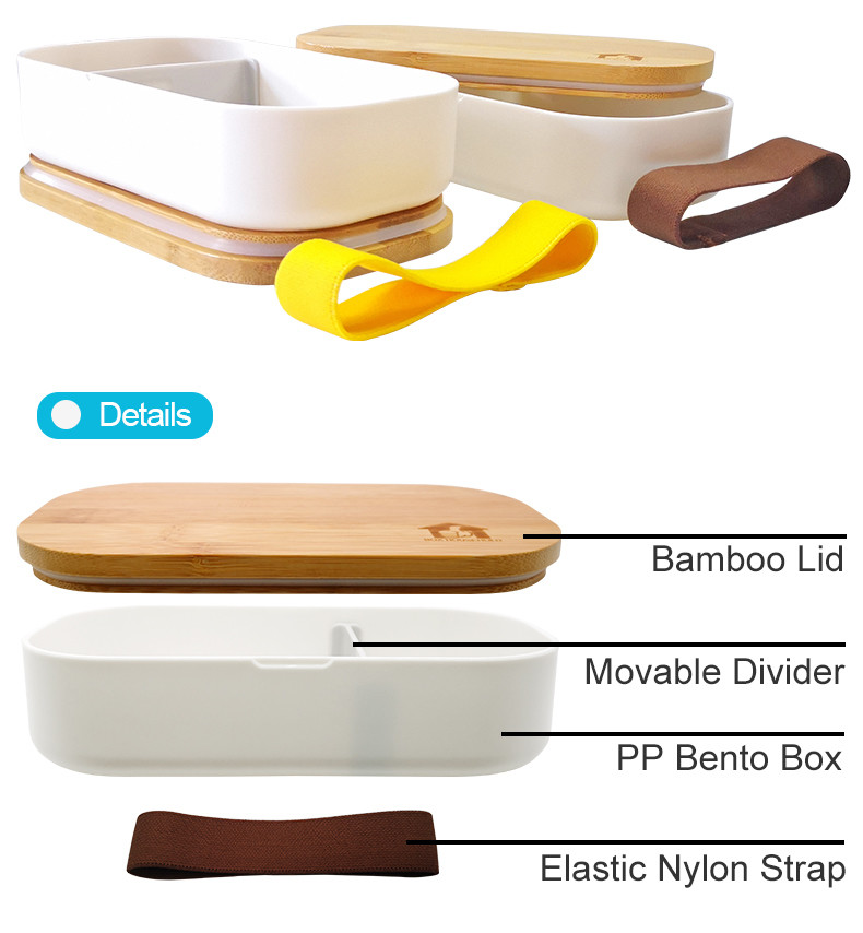 T113 Single Tier Eco-Friendly Bamboo Lid Bento Lunch Box with Cover