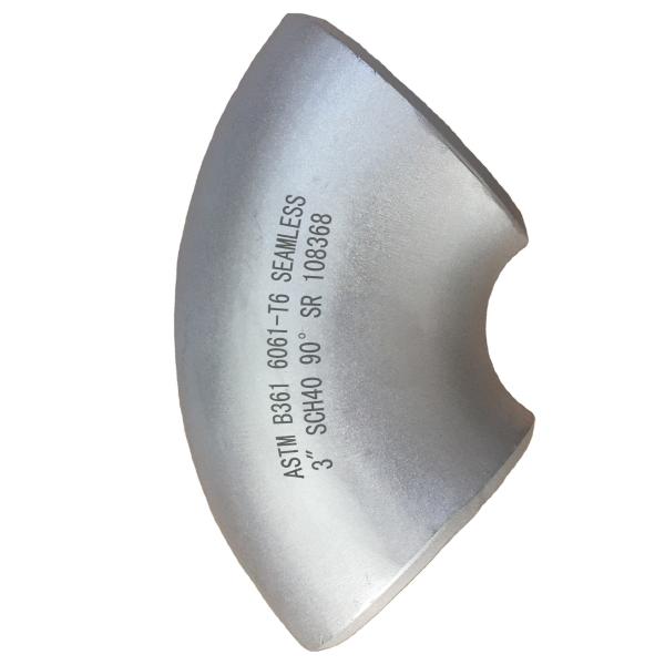 Aluminum Pipe Fittings Butt Welded SR 90 Degree Elbow