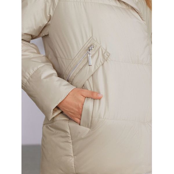 abrigo de primavera/otoño con almohadilla para mujeres de mediana edad corto de longitud doble bolsillos imitación de piel invierno europeo