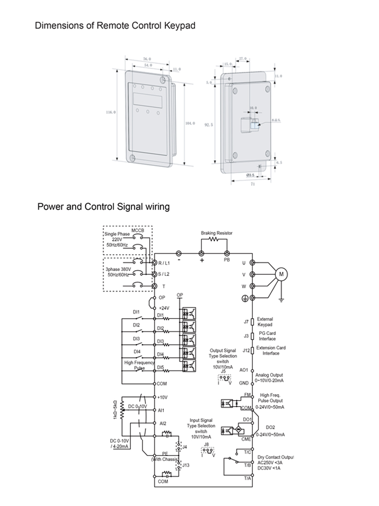 Приводы VFD 220V 20mA 2.2KW частоты одиночной фазы выхода переменные