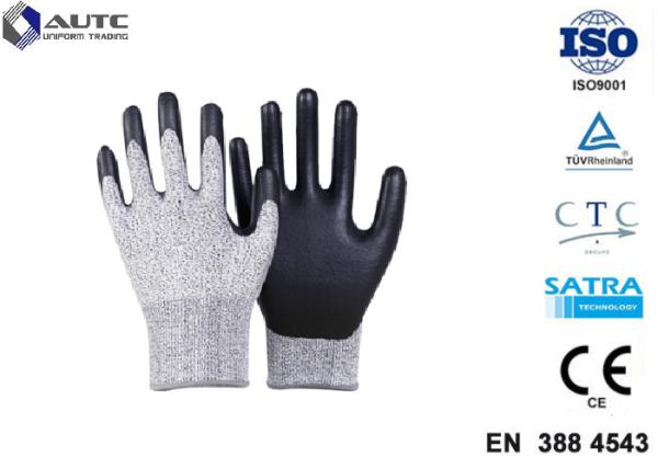 Corte o látex respirável flexível da fibra de vidro do nylon HPPE das luvas resistentes revestido