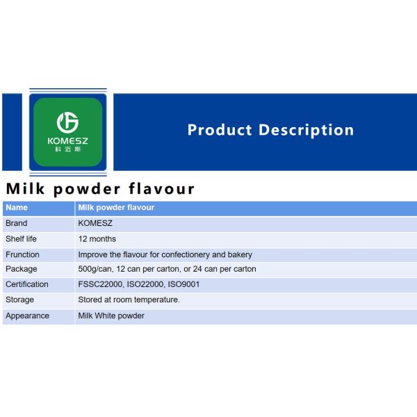 Food Grade Milk Flavor Powder 500g for Biscuits Confectionery