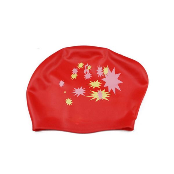 Watertight Silicone Swim Caps Cute Cartoon Pattern For Unisex Children