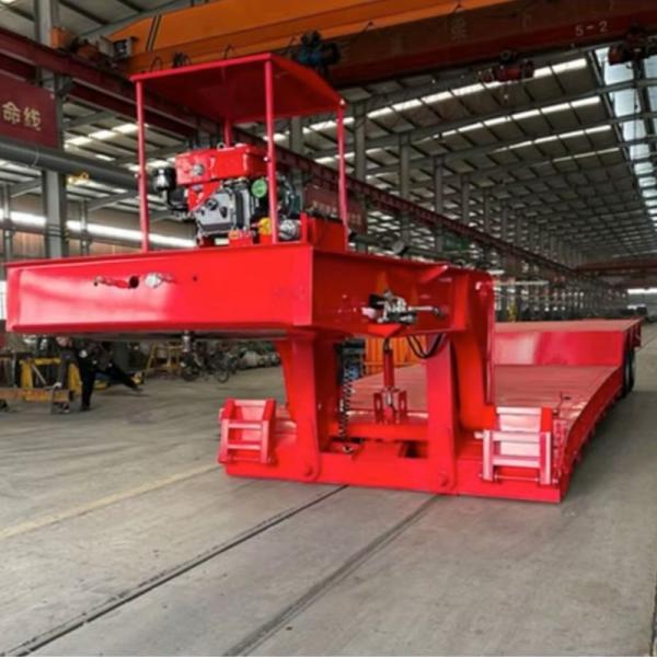 XM Group 4 Axle Low Bed Trailer Hydraulic Front Load Gooseneck Detachable Lowboy Semi Trailer For Nigeria