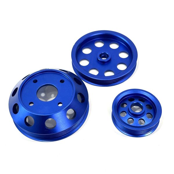 CNC Machined 6061 Billet Crankshaft Pulley Wheel Kit For Car Nissan Skyline RB20DET