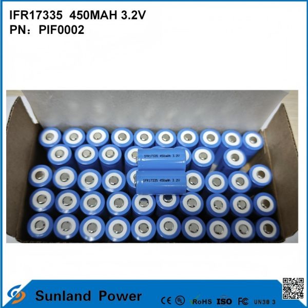 IFR17335 Batterie 3,2V 450mAh pour une variété d'appareils et de scénarios, y compris les produits numériques, les équipements d'éclairage, les outils électriques, les petits appareils électroménagers et les systèmes de stockage d'énergie.