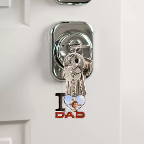 Personalized Unique Father'S Day Gifts I Love DAD PAPA Blank Metal Sublimation Keychain