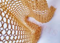 décoration d'acier inoxydable Ring Mesh Curtain Gold Color Hotel de 12mm