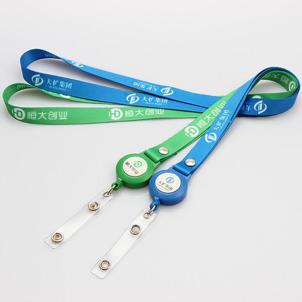 Retractable id badge holder lanyards with logo badge reel retractable yoyo reel holder exhibition event lanyard