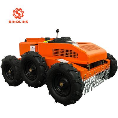 Gasoline Remote Operated Lawn Mower Wheeled Flail Cutter 6.5hp