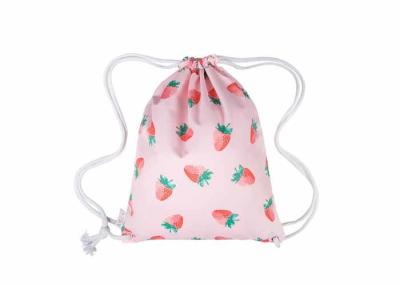 customized Pink digital full Printed Drawstring Backpack With Adjustable Straps