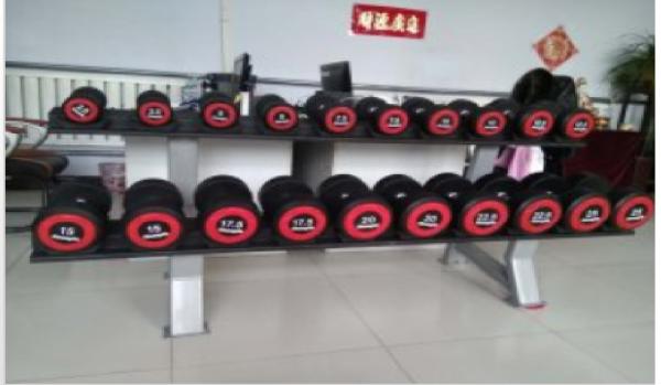 round head dumbbell set with rack, rubber dumbbell set, rubber dumbbell rack